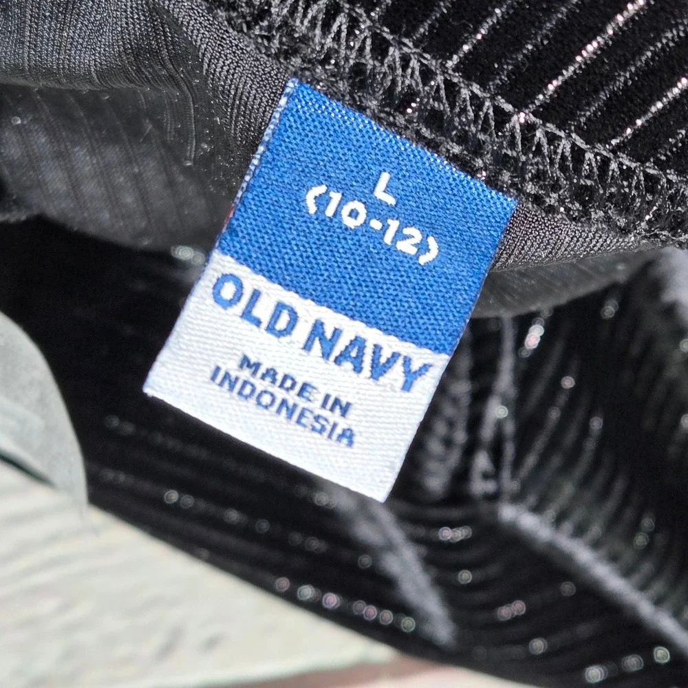 Old Navy‎ High-Waisted Black Velvet Shine Flare Leg Pants Size L 10-12 584838-01